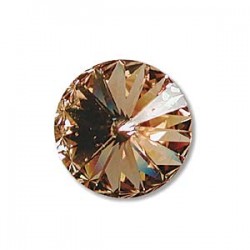 NEW! 2 Swarovski Crystal (1122) Light Colorado Topaz Foiled Rivoli Stones 12mm ~ Ideal For Frames & Embellishments 